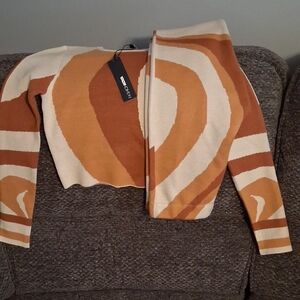 Yazmine Sweater Legging Set - Rust/combo